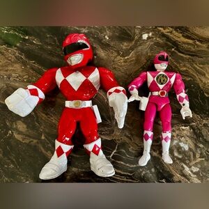 Power Rangers Red and Pink Action Figures
